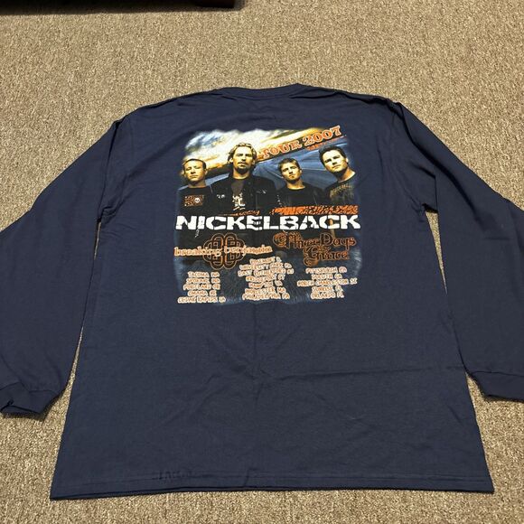 Nickelback 2007 Tour Black Long Sleeve Shirt With Front And Back Hit - Medium - Picture 8 of 10
